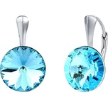 Stříbrné náušnice se Swarovski® Crystals aquamarine 12mm