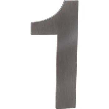 Walteco Číslo 1, výška 50mm, nerez, samolepicí