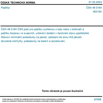 ČSN 46 3164 - Pažitka - Tisk