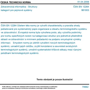 ČSN EN 12264 - Zdravotnická informatika - Struktury kategorií pro pojmové systémy - Tisk