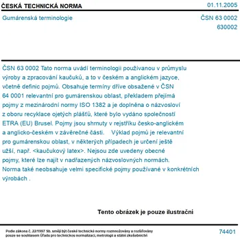 ČSN 63 0002 - Gumárenská terminologie - Tisk