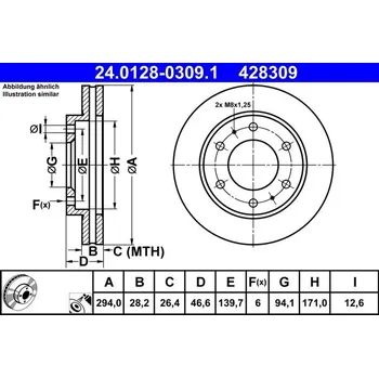 Brzdový kotouč Brzdový kotouč ATE 24.0128-0309.1