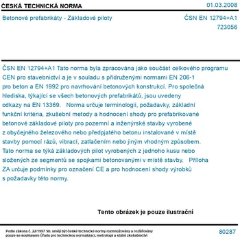 ČSN EN 12794+A1 - Betonové prefabrikáty - Základové piloty - Tisk