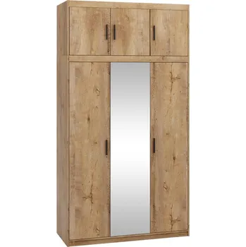 Nábytek Šatní skříň se zrcadlem Melen 3D + nástavec, Barva: dub lefkas MIRJAN 5903211121050