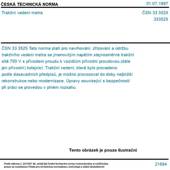 ČSN 33 3525 - Trakční vedení metra - Tisk