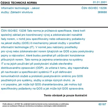 ČSN ISO/IEC 13236 - Informační technologie - Jakost služby: Základní struktura - Tisk