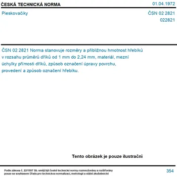 ČSN 02 2821 - Pieskovačiky - Tisk