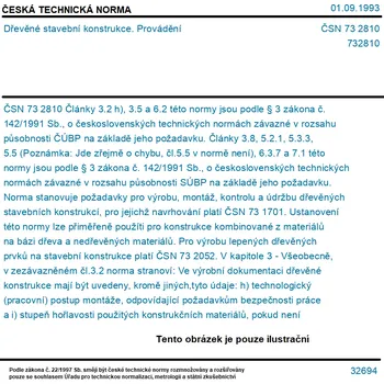 ČSN 73 2810 - Dřevěné stavební konstrukce. Provádění - Tisk