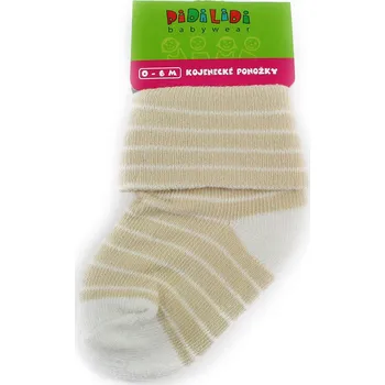 Béžové pruhované chlapecké kojenecké ponožky Nathan 0 - 6 měsíců - 1 pár