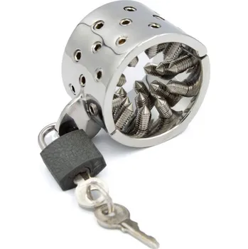 Klinik sex Mister B Steel Ball Stretcher with Sharp Spikes