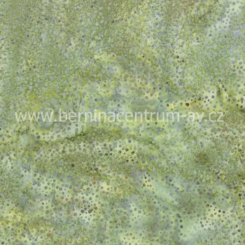 Hoffman 3019-004 bali batika puntík zelená bavlněná látka patchwork