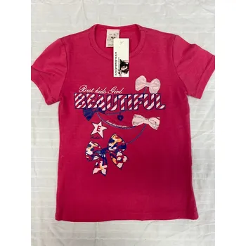 Dívčí tričko Dívčí tričko růžové 116, velikost 116, Barva růžová tmavší, Rukáv krátký rukáv