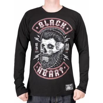 tričko pánské - BEARD SKULL - BLACK HEART - 9757 - L