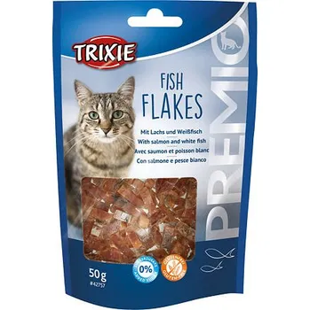 Krmivo pro kočku Trixie PREMIO Fish Flakes pamlsek s 93% ryby (losos a treska) 50g
