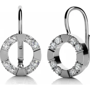 Náušnice Couple, Zajímavé náušnice Lara, bílé zlato se zirkony, 6880439-0-0-1