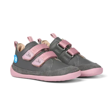 Dívčí obuv Dětské barefoot boty Affenzahn Affenzahn Buddy Leather-Midcut Koala Grey/Rose Velikost: 29
