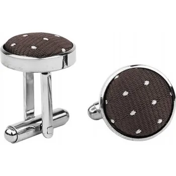 Manžetový knoflíček Bubibubi Tmavohnědé manžetové knoflíčky s puntíky