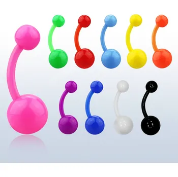 Piercing Piercingate Piercing do pupíku s kuličkami PBK00189 - Barva/Motiv: Černá, Délka tyčky: 10 mm, Kuličky: 5/8 mm, Průměr tyčky: 1,6 mm