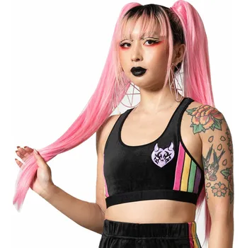 Podprsenka podprsenka sportovní KILLSTAR - Groovy Velour - Black - 3XL