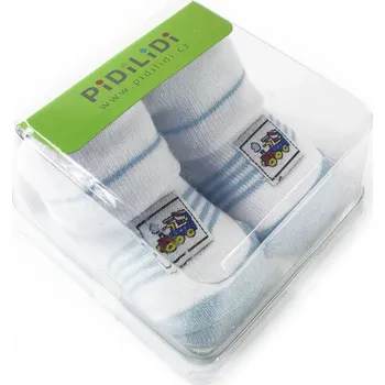 Modrobílé kojenecké ponožky Radomila s obrázkem 0 - 6 měsíců - 1 pár