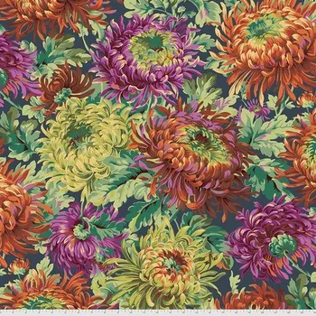 Free Spirit Kaffe Fassett Shaggy dark květovaná vícebarevná bavlněná látka patchwork