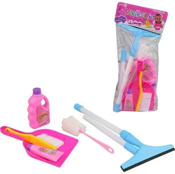 Dětská kuchyňka Úklidová sada se stěrkou na okna malá uklízečka 6ks v sáčku plast