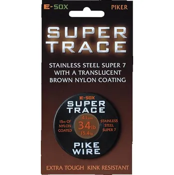 E-SOX Super Trace 28lb lanko potažené nylonem pro lov dravců 15m