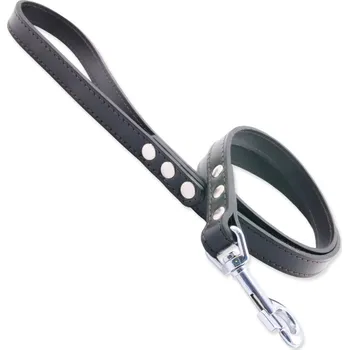 Vodítko pro psa Tamer Stubby Klasik kožené vodítko 19 mm 1,75 m černé