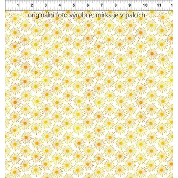 US In The Beginning 999-248 Unusual Garden II žlutá květovaná bavlněná látka patchwork
