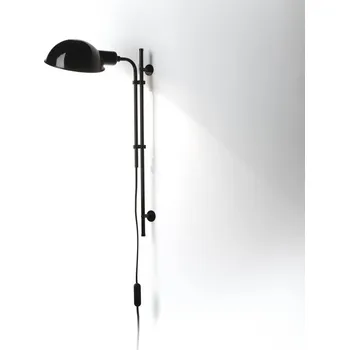 Nástěnné svítidlo Marset A641-027 Funiculí A, nástěnná lampa nadčasového designu, 1xE14, černá RAL 9005, výška 49,2cm