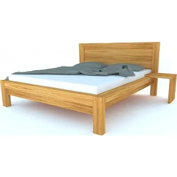 Postel Postel Postelia CAPRI, 180x200 cm, dub - dřevěná postel z masivu o šíři 12x8 cm