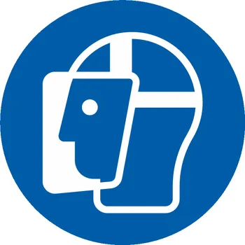 Použij obličejový štít ISO 7010 samolepící vinylová fólie 100 x 100 mm