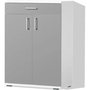 Botník Nabytekmorava Botník do předsíně PR 06 ZÁSUVKA barva lamina: BÍLÁ/ ŠEDÁ