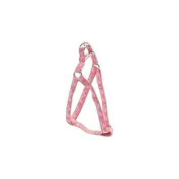 Postroj pro psa Nayeco postroj Envy flora koženkový růžový 20 mm x 46 - 75 cm