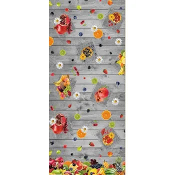 ubrus Ubrus PVC 194A ovoce na šedém dřevě návin 20 m x 140 cm
