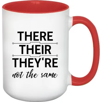 Pánské oblečení Hrnek velký barevný s potiskem There, their, they're