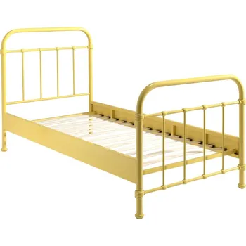 Dětská postel Žlutá kovová postel Vipack New York 90 x 200 cm
