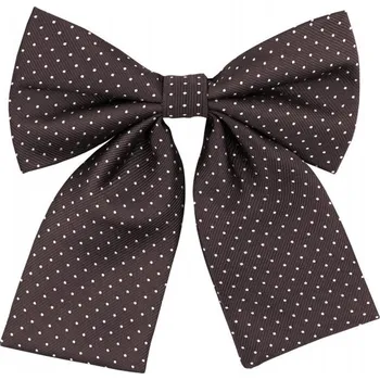 Kravata Bubibubi Tmavohnědý dámský motýlek s puntíky