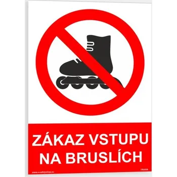 Zákaz vstupu na bruslích Samolepka 148 x 210 mm (A5) tl. 0.1 mm - Kód: 09656