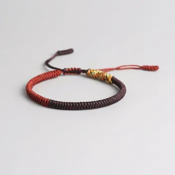 Náramek Tibetský náramek pro štěstí - ORANŽOVO-HNĚDÝ