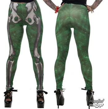 Dámské kalhoty kalhoty dámské (leginy) KREEPSVILLE SIX SIX SIX - Skele-Bone - Slime - GLSBS - XL