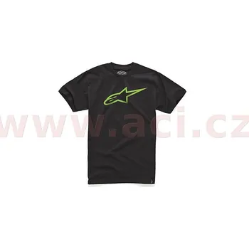 Pánské tričko Triko AGELESS krátký rukáv, ALPINESTARS (černé/zelené) (Velikost: S)