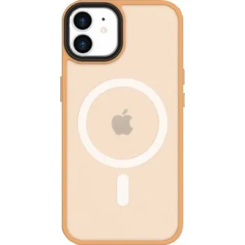 Pouzdro na mobilní telefon Ochranný kryt s MagSafe pro iPhone 12 / 12 Pro - oranžová