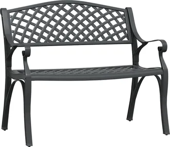 Zahradní lavice vidaXL Zahradní lavice z litého hliníku 102 cm černá