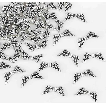 Dětské navlékací korálky Pro Háčkování Andělská křídla 19 x 9 x 3 mm starostříbrná