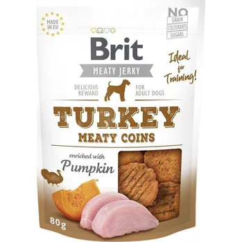 Pamlsek pro psa Brit Jerky Snack Turkey Meaty Coins with Pumpkin