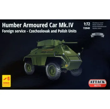 Plastikový model Attack Hobby Kits 1/72 Humber Armoured Car Mk.IV (Czechosl.&Polish)