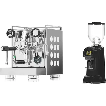 Kávovar Rocket Espresso Appartamento, white + Eureka Helios 75, black