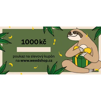 Tělový krém WeedShop Dárkový poukaz na slevový kupón v hodnotě 1000 Kč