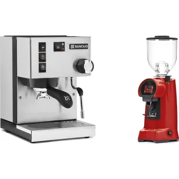 Kávovar Rancilio Silvia E + Eureka Helios 65, ferrari red